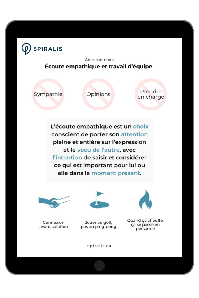 Écoute empathique et travail d'équipe